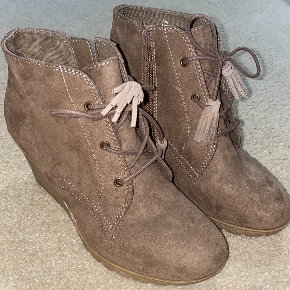 Suede Tan Booties